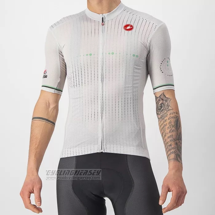 2022 Cycling Jersey Giro d'Italia White Green Short Sleeve and Bib Short